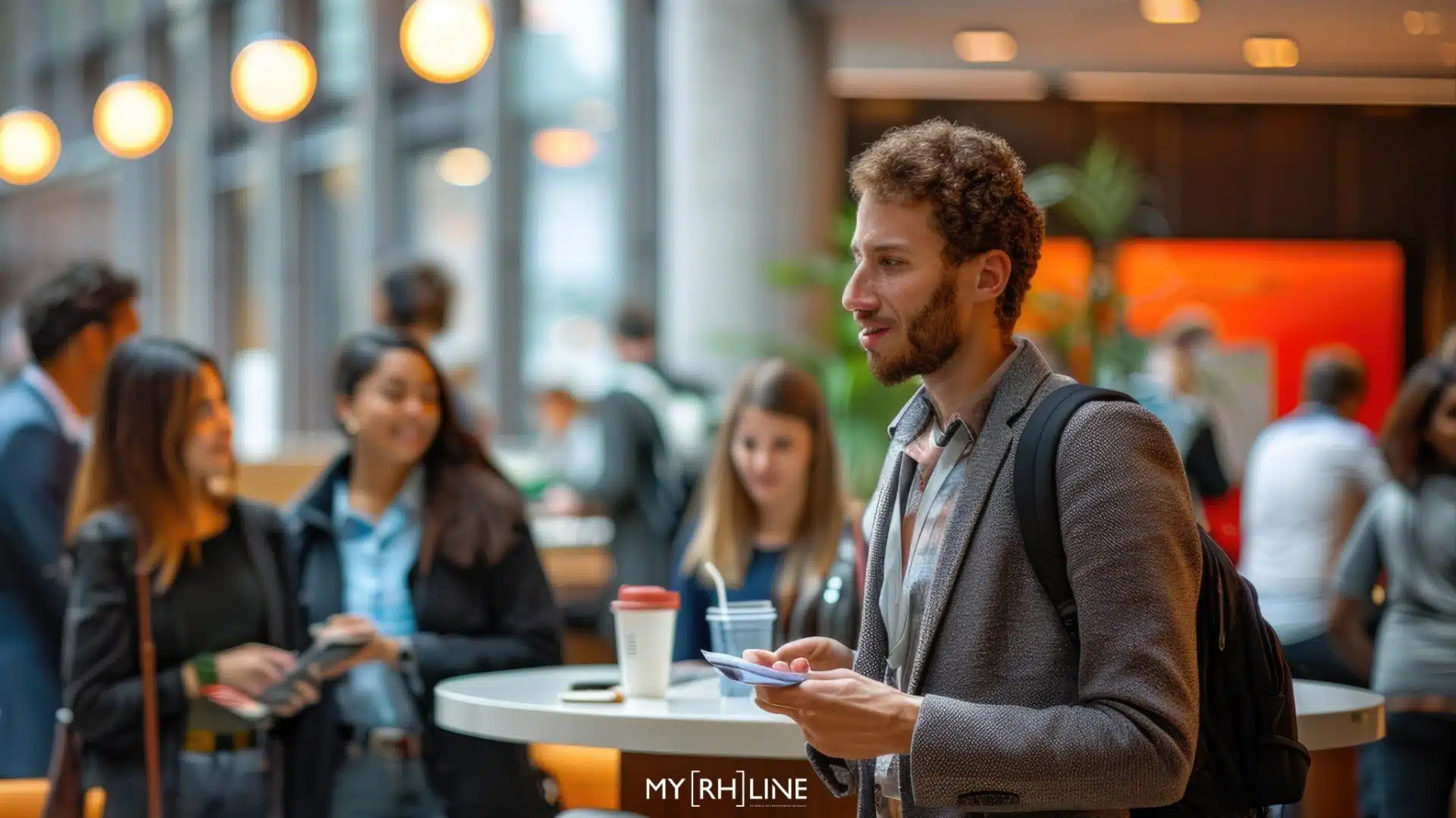 Participant à un salon de recrutement
